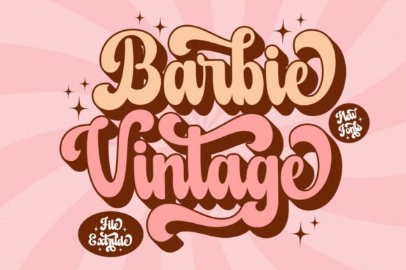 Barbie Vintage Extrude: A Playfully Nostalgic Display Font