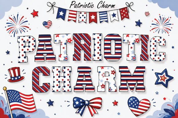 Celebrate Freedom in Style with Patriotic Charm Typography