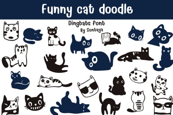 Funny Cat Doodle: Playful Typography for Creative Projects