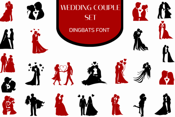 Wedding Couple Set: Elegant Silhouettes for Romance-Driven Design